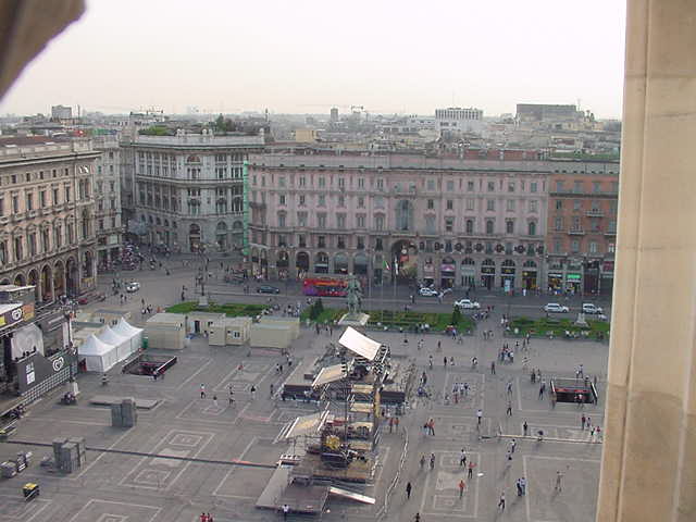 Square in front of the Duomo from the top of duomo