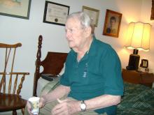 Dad and his martini (before we moved hs bed)