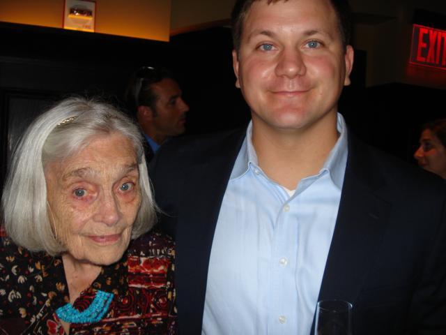 Rose Bethe with grandson Paul Bethe, the groom